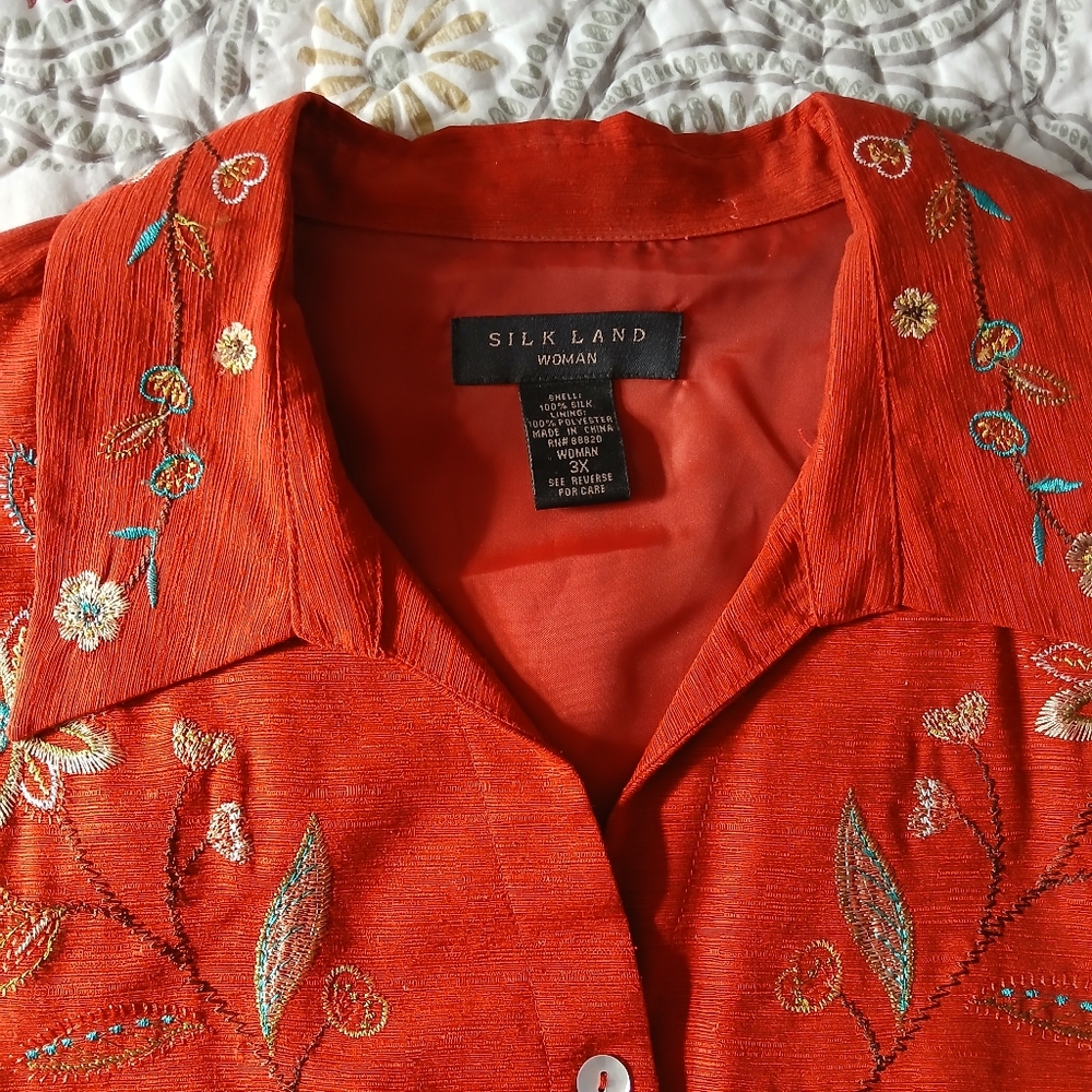 Silk Land Woman Jacket/Blouse Size 3X - Picture 4 of 6